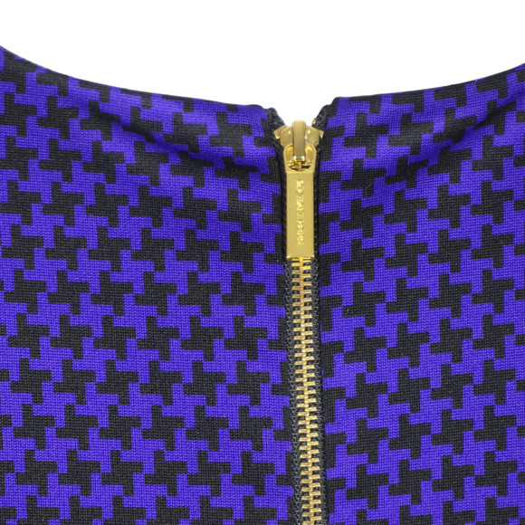NEW Michael Kors Dress Womens 14 Purple Houndstooth Stretchy Body Con NWT $150 - Picture 5 of 9